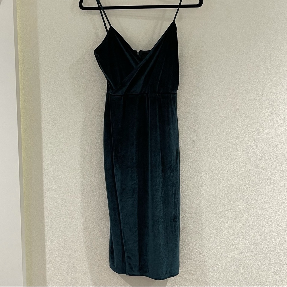 NWT emerald green velvet mini dress